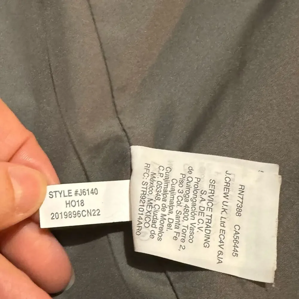 J Crew Mercantile‎ Light Gray Wool Blend City J6140 Pea Coat Women’s Size 8 - Picture 6 of 9